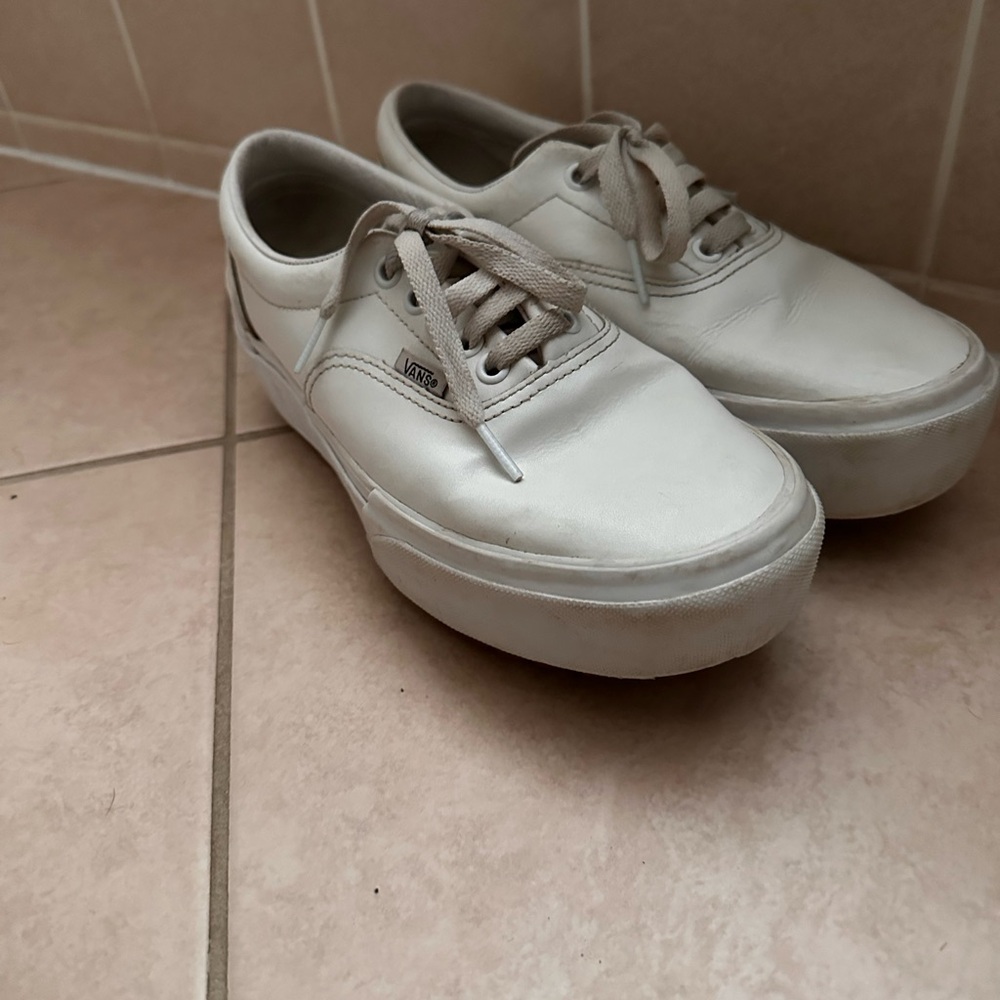 Vans White Leather Sneakers